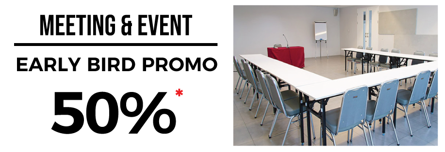 Early Bird Meeting and Event 50 Persen Banner